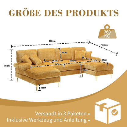 Zachte hoekbank met comfort