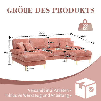 Zachte hoekbank met comfort