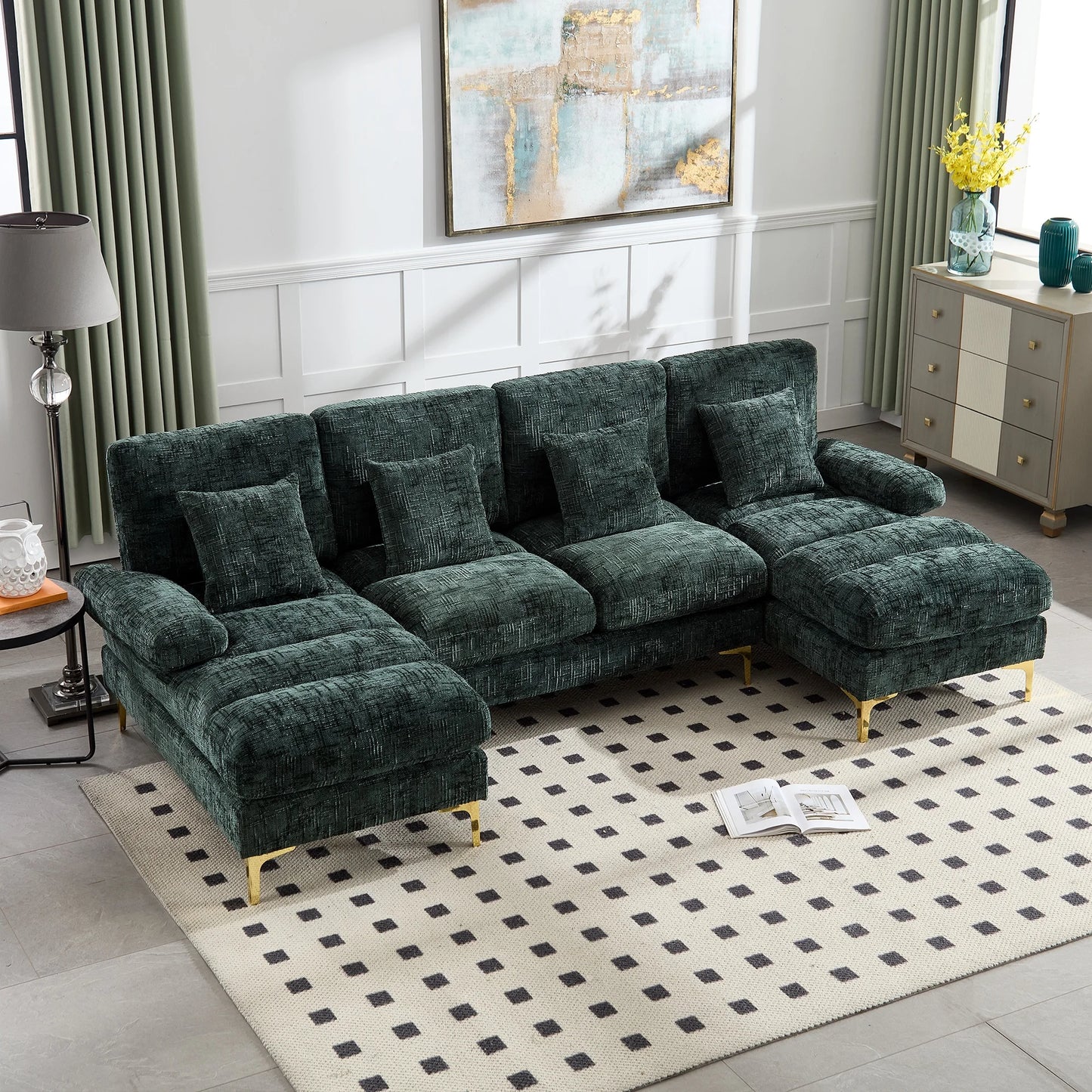 Zachte hoekbank met comfort