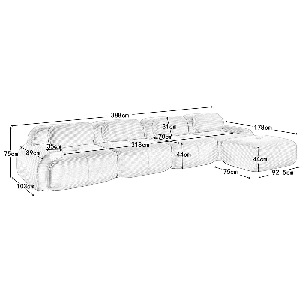 Zachte hoekbank voor elke woonkamer